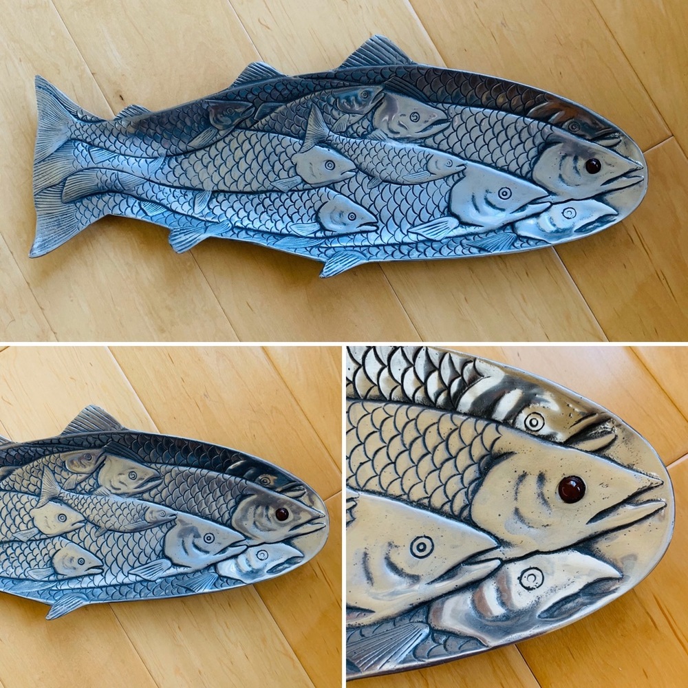 Vintage Arthur Court 1986 Aluminum Fish Platter